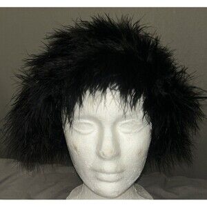 Joske's Of Texas Vintage Black Marabou Feather Hat 50s 60s San Antonio